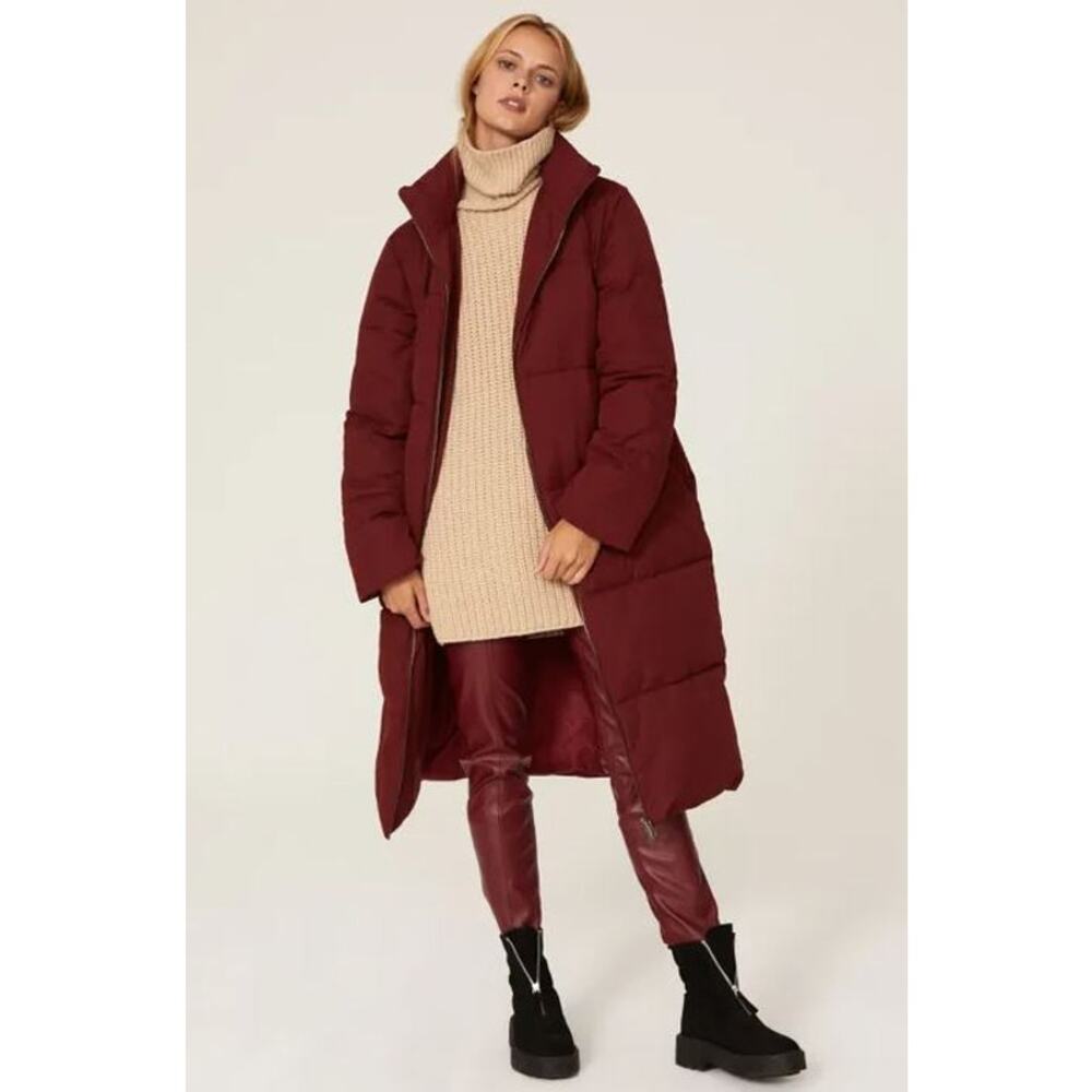 Sweet Baby Jamie Puffer Coat Ruby Red Womens Size Large Maternity Jacket Winter